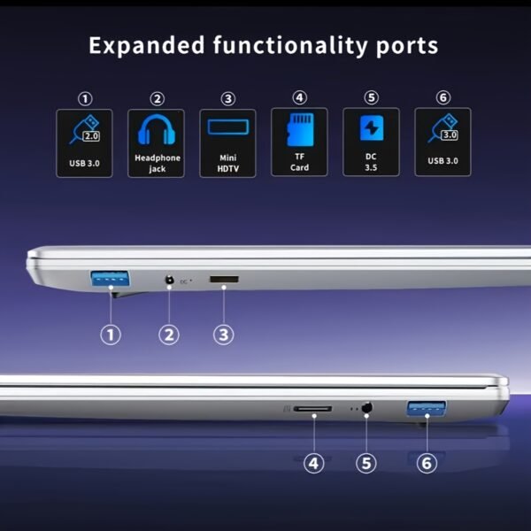 2025 15.6-inch Thin & Light Laptop, Intel N5095 Processor (up To 2.9GHz), 16GB RAM, 1TB SSD, 1920*1080 FHD IPS Display, Webcam, WiFi, USB3.0, Backlit Keyboard, New Year'S And Valentine'S Day Gift For Students, Business People - Image 8