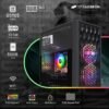 STGAubron Gaming Desktop, Radeon RX 560 4G GDDR5, 10th Gen G5905 3.5G, 16G DDR4, 512G SSD, 600m WiFi, Wireless 5.0, RGB Fan X 2, RGB Mouse Pad, Windows 11 Home