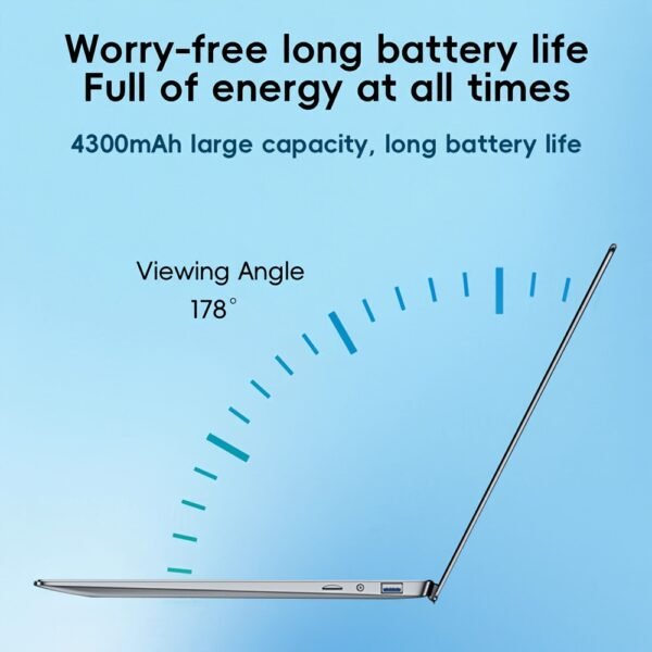 2025 Laptop, 17.3-Inch FHD Display Laptop with Quad Core-12th (Up to 3.6GHz), 16GB RAM 1T ROM Traditional Laptop Computer, 6000mAh Battery, Silvery - Image 6