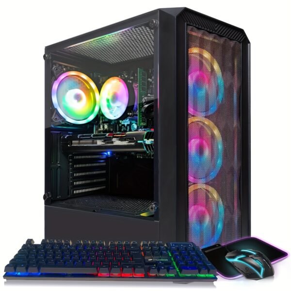 STG Aubron Gaming PC Desktop, GeForce RTX 2060m 6G, Core i7 up to 3.9GHz, 16G DDR3, 512G SSD, 600m WiFi 6, RGB Fan x4, RGB Mouse Pad, Windows10 Home - Image 3