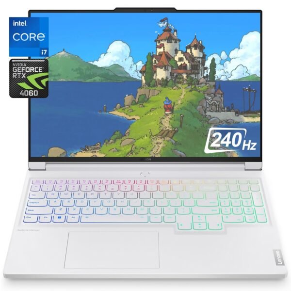 Lenovo Legion 7i Gaming Laptop, 16" 2560 x 1600 240Hz, Intel 14th Gen Core i7-14700HX, 16GB DDR5, 1TB SSD, NVIDIA RTX 4060, Backlit KB, Numeric Keypad, Fingerprint, Wi-Fi 6E, Windows 11 Home, Glacier White