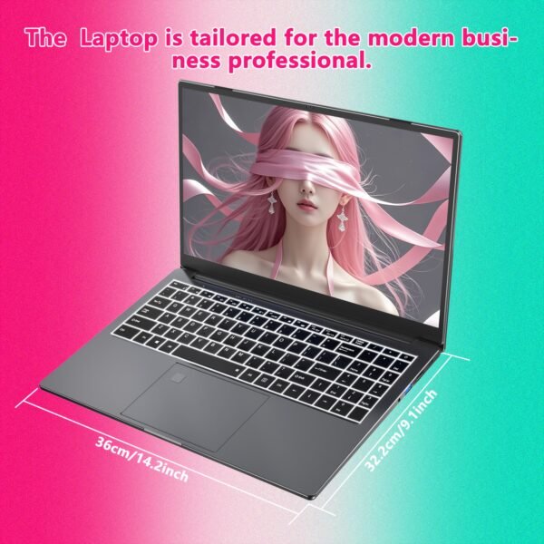 2025 Latest 15.6-inch Business Laptop with Core I7-9750H High Performance CPU 32GB RAM 512GB-1TB NVMe SSD UHD Graphics 630/ Full Featured DP P Port/RJ45 (32G+1TB SSD) Multimedia Portable Laptop for Students And Professionals | Fingerprint Secure, USB-A And Type-C Ports, HD Interface, Full Metal. - Image 2