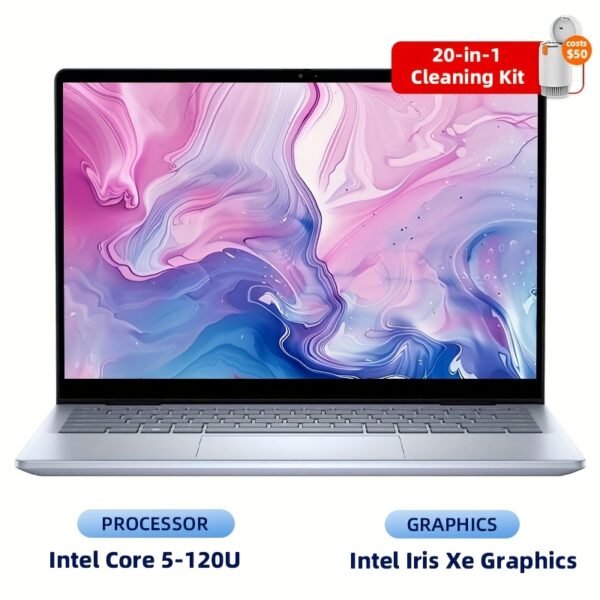 Dell Inspiron 14 7740 2-in-1 Laptop, 14" FHD+ Touchscreen, Intel Core i5-120U Processor, 16GB DDR5, 1TB SSD, Intel Iris Xe Graphics, 10-Hr Battery, Wi-Fi 6E, Backlit Keyboard, Camera, Windows 11 Home, Ice Blue with Cleaning Brush, Touchscreen Notebook | Modern Laptop Style | Thin Bezel Display