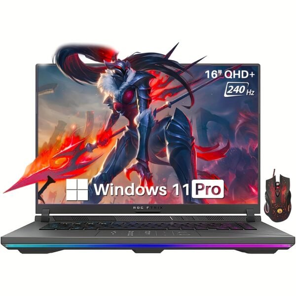 ASUS 2024 Newest ROG Strix G16 Gaming Laptop, 14th Gen 24-Core I9-14900HX(24 Cores), GeForce RTX 4060 8GB GDDR6, 16" 240Hz QHD+ Screen, 64GB DDR5, 4TB SSD, Backlit KB, Wi-Fi 6E, Win11 Pro, with Mouse
