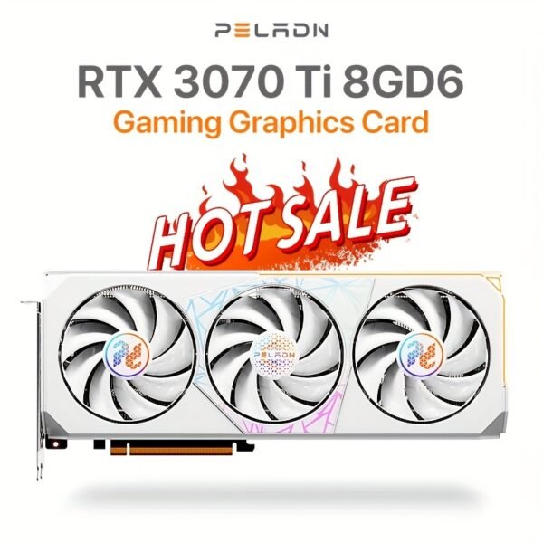Peladn Gaming RTX 3070Ti 8G Graphics Card GDDR6 RGB Lighting PCI Express 4.0 Video Card Triple-fan Edition