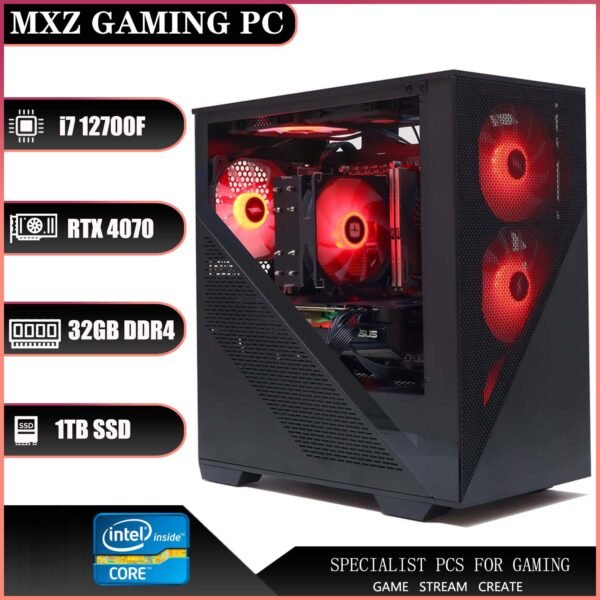 MXZ Gaming Desktop PC, Intel Core I7 12700F, GeForce RTX 4070, Gaming PC, 32GB (16GB*2) DDR4 3200MHz, NVME M2 1 TB, 6RGB Fans, Gamer Desktop Computer (I7 12700F| RTX4070) - Image 5
