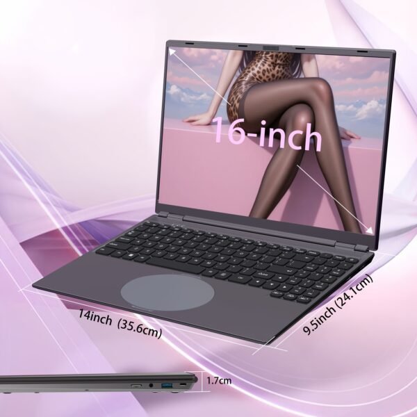 2025 Latest 16-inch Touch Screen Laptop Computer, Core I3-8109U, 16G RAM, 512G NVMe, Adjustable Seven-color Backlit Keyboard, Face Recognition Unlocking Function, 180° Opening And Closing Screen, Circular Touchpad With Brightness And Sound Adjustment, Type-C Data Transmission Interface, Suitable For Family, Students, Multimedia, Suitable As A Gift For Friends And Family. Notebook. - Image 2