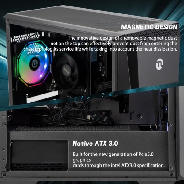 Ningmei Gaming Desktop PC AMD Ryzen 7 5700G, Radeon Vega8, 16GB DDR4 RAM, 1TB SSD, 6 RGB Fans, Gaming Desktop - Image 6