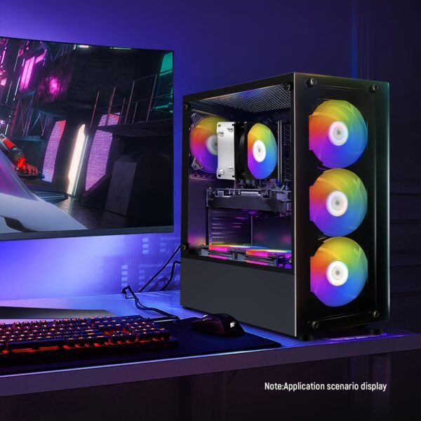 STGAubron Gaming PC Desktop - AMD Ryzen 5 PRO 2600 up to 3.9G, NVIDIA GeForce RTX 2060 6GB, 16GB DDR4, 512GB SSD, 600Mbps WiFi, 6x RGB Fans, Windows 11 Home - High-Performance Gaming & Streaming, RGB Lighting, Professional Workstation - Image 4