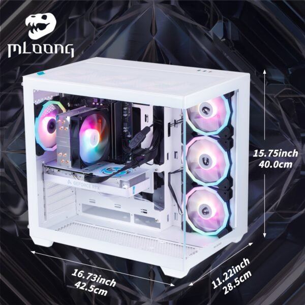 Mloong Gaming PC AMD Ryzen 5 5600 NVIDIA GeForce RTX 4060 16GB DDR4 RAM 1TB SSD 7 ARGB Fans Gaming Desktop - Image 2