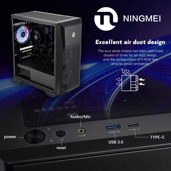 Ningmei Gaming PC AMD R5 5600GT AMD Radeon Vega 7 1 TB SSD 16GB RAM 6RGB Fans Gaming Desktop - Image 6