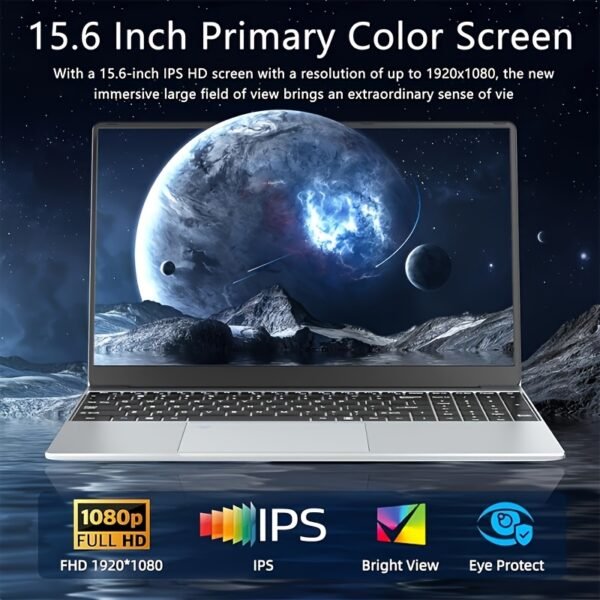 2025 Latest 15.6" Thin & Light Laptop - Intel N5095 Processor (Up to 2.9GHz), 1TB SSD, 32GB Dual-Channel RAM, 1080P Full HD Display, Backlit Keyboard, Fingerprint Security, Webcam, USB 3.0 & WiFi - Business & Student Office Computer - Image 2