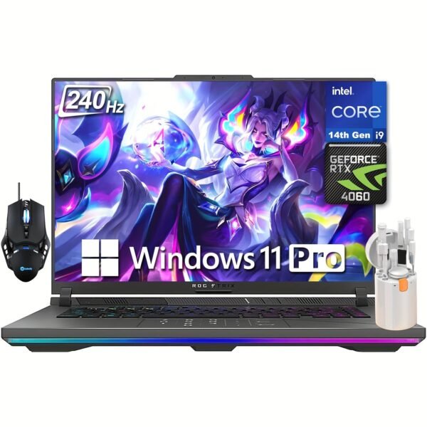ASUS High Performance ROG Strix G16 Gaming Laptop, 16" 240Hz WQXGA Display, 14th Gen Intel I9-14900HX, 32GB DDR5 RAM, 2TB SSD, GeForce RTX 4060, Backlit KB, WiFi 6E, Windows 11 Pro, with Cefesfy Mouse And Cleaning Kit