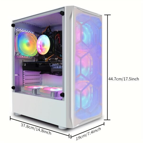 STGAubron Gaming PC with AMD Radeon RX 5600 XT 6GB GDDR6, Intel Core i7-10700K up to 3.9GHz, 16GB DDR4 RAM, 1TB SSD, 600Mbps WiFi, RGB Fans x6, RGB Keyboard & Mouse, Windows 10 Home - White, Highperformance Computing | Aesthetic Computer Build | Durable Tower Case - Image 2