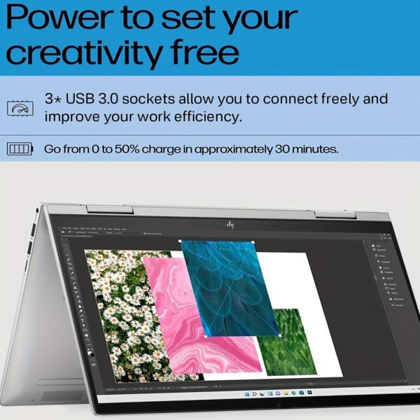 HP 2024 Newest Envy 2-in-1 Business Laptop 14" FHD Touchscreen, 13th Gen Intel Core i5-1335U 10-Core Processor, 8GB RAM 1TB SSD, Windows 11 Pro, Fingerprint Reader, WiFi 6E, Dual Battery & Power Delivery, Laptop for Business & Students, Touchscreen Notebook | Metallic Finish | Highresolution Screen - Image 4