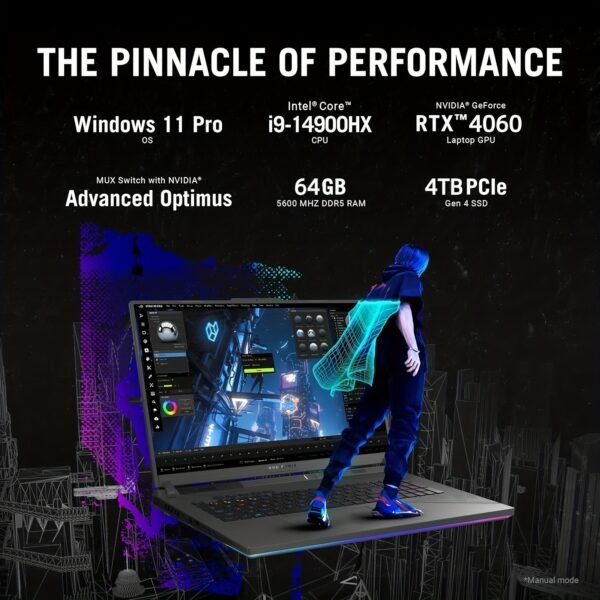 ASUS 2024 Newest ROG Strix G16 Gaming Laptop, 14th Gen 24-Core I9-14900HX(24 Cores), GeForce RTX 4060 8GB GDDR6, 16" 240Hz QHD+ Screen, 64GB DDR5, 4TB SSD, Backlit KB, Wi-Fi 6E, Win11 Pro, with Mouse - Image 2