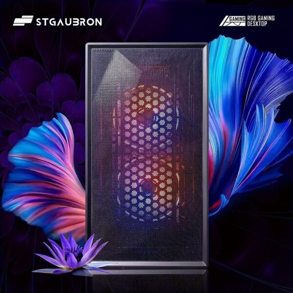 STGAubron Gaming Desktop PC, Core I3-10100F Up To 4.3G, GeForce GTX 1660 Super 6G GDDR6, 16G DDR4, 1T SSD, 600M WiFi, Wireless 5.0, RGB Fan X 3, RGB Keyboard&Mouse&Mouse Pad, RGB Wireless Sound Bar, RGB Wireless Gaming Mic, W11H64 - Image 5