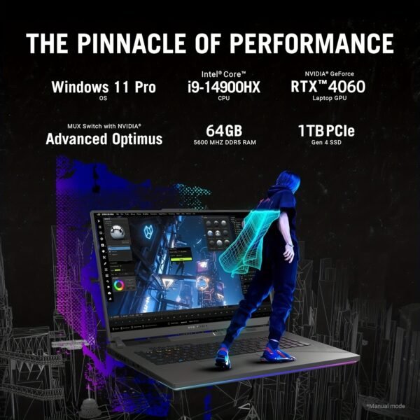ASUS High Performance ROG Strix G16 Gaming Laptop, 16" 240Hz WQXGA Display, 14th Gen Intel I9-14900HX, 64GB DDR5 RAM, 1TB SSD, GeForce RTX 4060, Backlit KB, WiFi 6E, Windows 11 Pro, With Cefesfy Mouse - Image 2