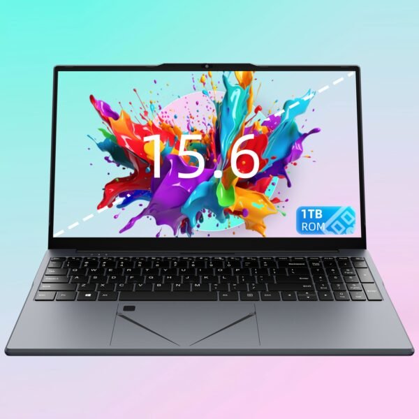 2025 Latest 15.6"Laptop With 16GB DDR4 RAM, 512GB NVMe SSD, AMD R5 3500U Quad-Cori Processor, FHD IPS Display, Backlit Keyboard, Fingerprint Recognition Module, Webcam, Privay Webcam Switch, USB3.0*2, Back To School Season, Gift, Portable, Holidays, Gray. - Image 4