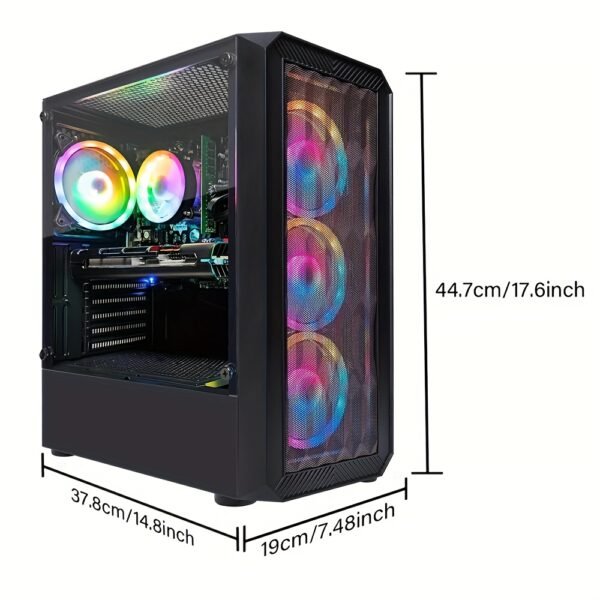 STGAubron Gaming PC Desktop, Radeon RX 590 8G GDDR5, AMD Ryzen 3 3200G 3.6G, 16G DDR4, 512G SSD, 600M WiFi, RGB Fan x4, RGB Mouse Pad, Windows 11 Home - Image 2