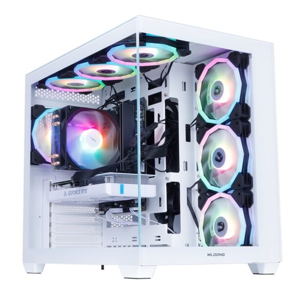 Mloong Gaming PC AMD Ryzen 7 5700X3D CPU, GeForce RTX 4060ti, 1TB NVME SSD, 32GB DDR4 RAM, 7ARGB Fans, Gaming Desktop