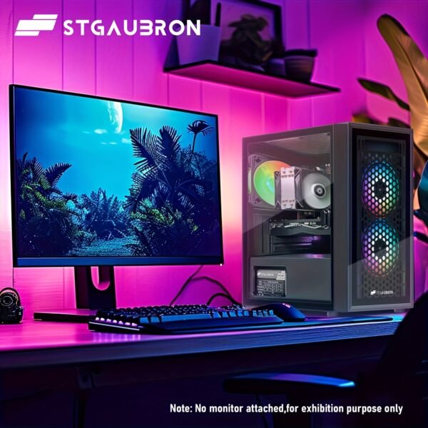 STGAubron Gaming PC Computer Desktop, I7 Xeon E5 2.8Ghz, Radeon RX 580 8G, 16G DDR4 RAM, 512G SSD, 600M WiFi, RGB Fan X3, Windows 10 Home - Image 4