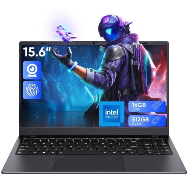 2025 New Business Cool And Thin Laptop, 15.6-inch 1080P Display, Intel Celeron N5095 Quad-core Quad-thread, 10nm Process, DDR4 16GB Special Intel Memory, M.2 NVMe 512GB Storage, Support TF Memory Card, with Push-pull Camera, Backlit Keyboard, 5000mAh Long-life Battery, Suitable for Students to Study, Business Office And Other Scenarios