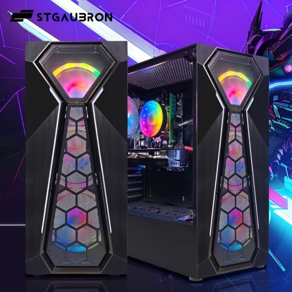 STGAubron Gaming Desktop PC, Radeon RX 580 16G GDDR5, Core i5-9400F up to 4.1GHz, 16G DDR4 Memory, 512G SSD, 600M WiFi, Wireless 5.0, RGB Fan x 4, RGB Keyboard & Mouse & Mouse Pad, W11H64 - Image 4