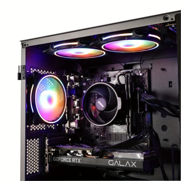 MXZ Gaming PC Desktop Computer, AMD Ryzen 5 5600 3.7GHz, B450, 16GB DDR4, NVME 500G/1TB SSD, 6RGB Fans, Gamer Desktop Computer Optional RX 6650XT/RTX 2060S/RTX 4060/RTX 3060TI/RX 7700XT/RTX 3060 - Image 2