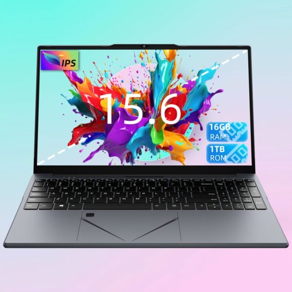 2025 Latest 15.6"Laptop With 16GB DDR4 RAM, 512GB NVMe SSD, AMD R5 3500U Quad-Cori Processor, FHD IPS Display, Backlit Keyboard, Fingerprint Recognition Module, Webcam, Privay Webcam Switch, USB3.0*2, Back To School Season, Gift, Portable, Holidays, Gray.