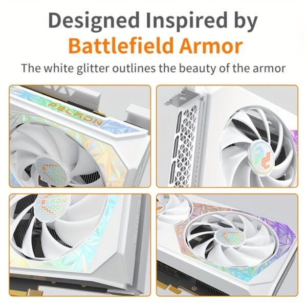 Peladn NVIDIA RTX 3060 12GB Gaming Graphics Card - GDDR6X, PCIe 4.0, Dual-Fan Cooling, White & Purple Geometric Design, DisplayPort, No Power Connector, Highperformance Graphics, Modern Aesthetic, Efficient Heat Dissipation, Durable Build, Computer Graphics, Stylish Cooling, Highquality Components, Tech Enthusiasts - Image 4
