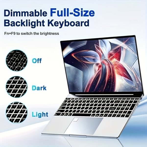 2025 15.6-inch Thin & Light Laptop, Intel N5095 Processor (up To 2.9GHz), 16GB RAM, 1TB SSD, 1920*1080 FHD IPS Display, Webcam, WiFi, USB3.0, Backlit Keyboard, New Year'S And Valentine'S Day Gift For Students, Business People - Image 5