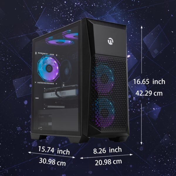 Ningmei Gaming PC AMD Ryzen 7 5700G, AMD Radeon RX 6600, 1TB SSD, 16GB RAM, Gaming Desktop - Image 2