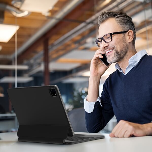 The Magic Keyboard Case For IPad Air 13(M2 2024/M3 2025) And for ipad Pro 12.9 Inch 6th/5th/4th/3rd Gen Will Change Your Experience.7-colour Backlight Design With Three Levels Of Adjustable Brightness. Newly Upgraded Large Touchpad Supports Multi-gesture Operation And Floating Cantilever Stand Provides Multi-angle Adjustment. Hall Switch Design Allows The Device To Enter Wake/sleep State At Any Time Without The Need For A Physical Switch, (Note:Tablet And Pencil Not Inclued) - Image 8
