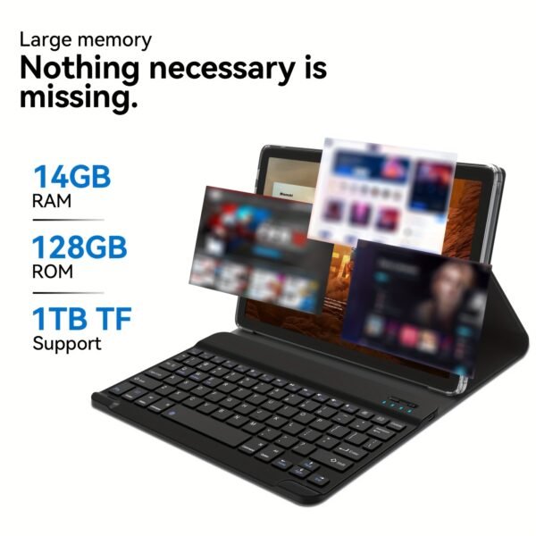 10-Inch Android 14 Tablet with Keyboard, Octa Core, 5G/2.4G WiFi, BT V5.0, 2-in-1 Tablet with Case, Mouse, Stylus, Split-Screen, TPU Material, LCD Display, 1280x800 Resolution, 12GB RAM+128GB ROM (1TB Expand), Type-C Charging, 110V-130V Power Supply, US Plug - Image 6