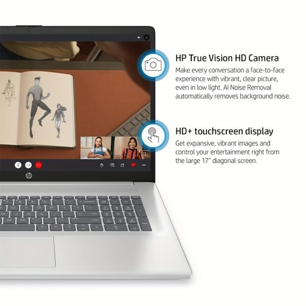 HP 17 Touchscreen Laptop 2024 For Business, 17.3" Touch Screen Laptop With Microsoft Office Lifetime License, AMD Ryzen 5 7530U Up To 4.5GHz, 64GB RAM, 1TB SSD, WiFi 6, Win 11 Home, With Cefesfy Mouse - Image 3