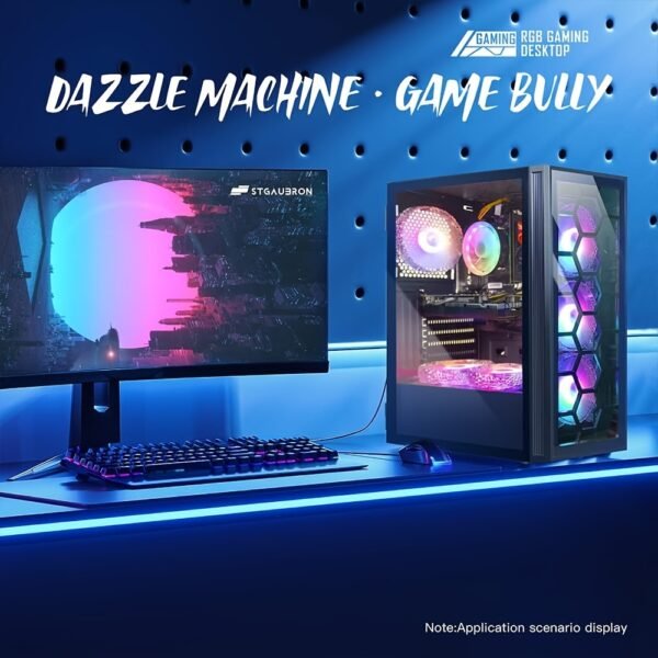 STGAubron Gaming Desktop PC, Intel Core I7 3.4G Up To 3.9G, GeForce RTX 2060 Super 8G GDDR6, 32G, 1TB SSD, WiFi, Wireless 5.0, RGB Keybaord, RGB Mouse Pad, RGB Wireless Sound Bar & Headset Mic, W10H64 - Image 4