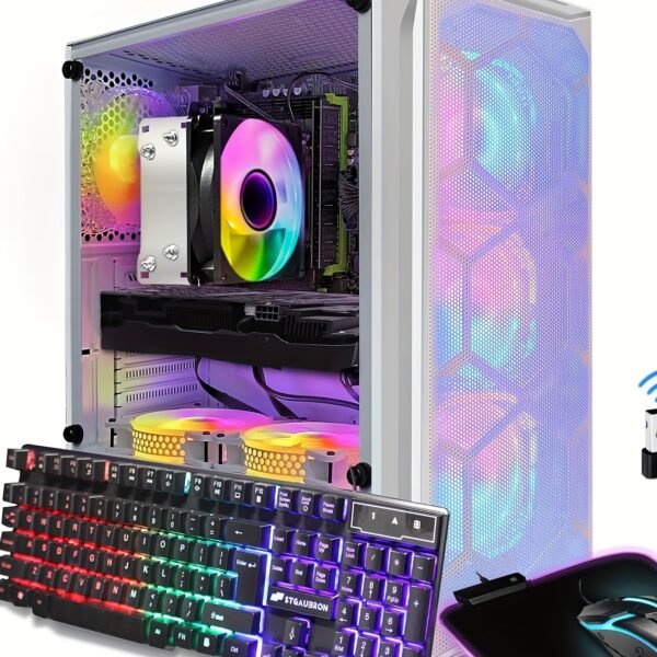 STGAubron Gaming PC Desktop, GeForce RTX 2060 Super 8G, AMD Ryzen 7 PRO 2700 Up To 4.1G, 16G DDR4, 1T SSD, 600M WiFi, RGB Fan X6, RGB Mouse Pad, Windows 11 Home - Image 3