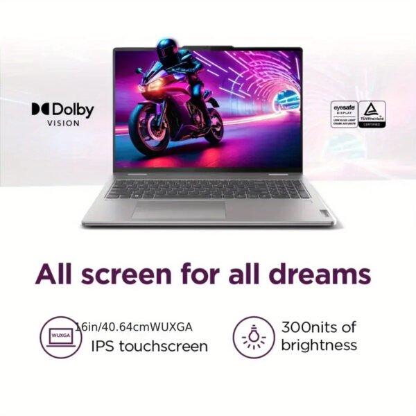 Lenovo Yoga 7 2-in-1 Laptop, 16" WUXGA 2K Touchscreen, AMD Ryzen 7 8840HS, 16GB DDR5 RAM, 2TB SSD, Backlit KB, Fingerprint, Wi-Fi 6E, 1080P Webcam, Windows 11 Home, Artic Gray - Image 4