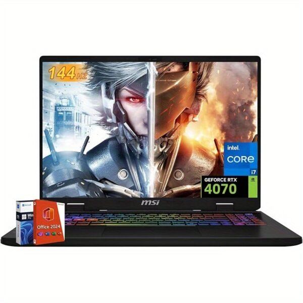 MSI Crosshair 16 Gaming Laptop 16" FHD+ 144Hz IPS Display, Intel i7-14650HX (Up to 5.2GHz), 64GB DDR5 RAM, 1TB SSD, 8GB RTX 4070, 90Whr Battery, Wi-Fi 6E, BT 5.3, Windows 11 Pro, Office 2024 Pro, Portable Gaming Laptop with RGB Keyboard & 720P Webcam, Gaming Notebook | Steelseries Keyboard | Highperformance Components - Image 3