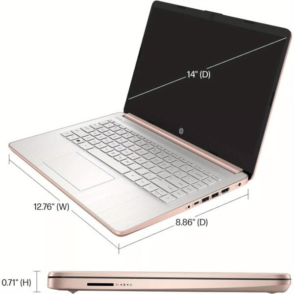 HP 14" Ultral Light Laptop Computer, Anti-Glare HD Display, 4GB RAM, 256GB Storage(128GB EMMC+ 128GB SD Card), Intel Quad-Core N4120, Webcam, Windows 11 Home In S Mode - Image 5