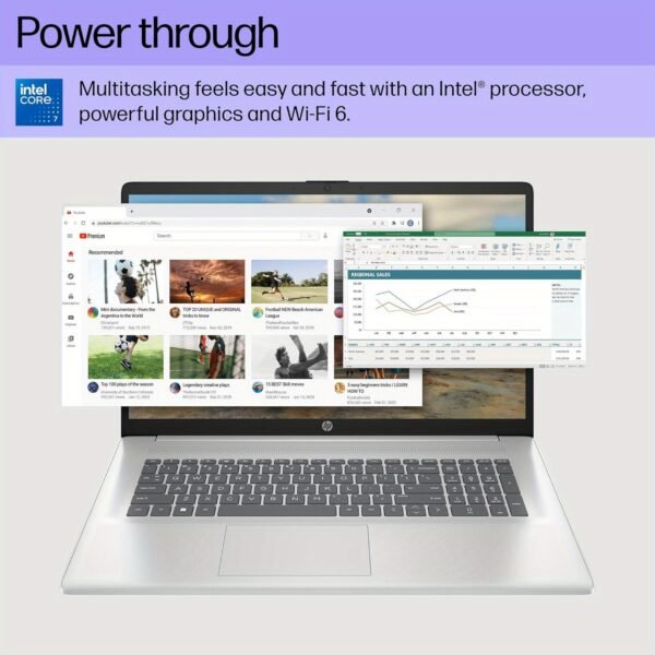 HP 17 inch Touchscreen Laptop Computer Business, MS Office 2024, 17.3" HD+ Display, 10-Core Intel 7-150U (up to 5.4 GHz), 64 GB RAM, 4 TB SSD, Backlit Keyboard, Wi-Fi 6, Windows 11 Pro, w/Accessories - Image 5