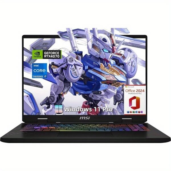 MSI Crosshair 16 Gaming Laptop 16" FHD+ IPS Display, Intel i7-14650HX 16-Core & NVIDIA RTX 4070, 32GB DDR5 RAM, 2TB SSD, Backlit Keyboard, Windows 11 Pro & Office 2024 Lifetime License, Productivity Enhancer, Robotic Design, Vibrant Display, Highresolution Display, Durable Build - Image 3