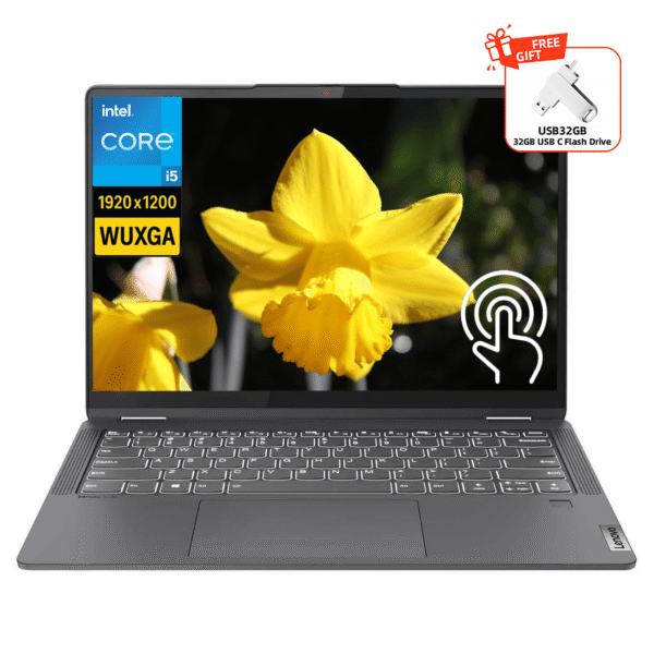 Lenovo Ideapad Flex 5i 2-in-1 Business Laptop, 14" FHD+ Touchscreen Display, Intel Core i5-1235U, 16GB RAM, 2TB SSD, Backlit Keyboard, fingerprint, Windows 11 Home in S Mode, with 32GB USB