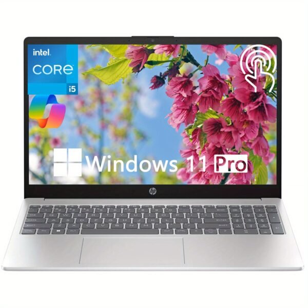 HP 15.6" Touchscreen Laptop, HP Laptops for Business and Students, Intel Iris Xe Graphics, Intel Core i5-1235U, Up to 64GB RAM, Up to 2TB SSD, Fast Charge, Long Battery Life, HDTV, Wireless, Wi-Fi 6E, Windows 11 Pro, Silver