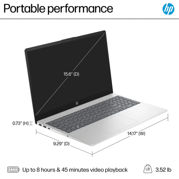 HP 15.6" Touchscreen Laptop, HP Laptops for Business and Students, Intel Iris Xe Graphics, Intel Core i5-1235U, Up to 64GB RAM, Up to 2TB SSD, Fast Charge, Long Battery Life, HDTV, Wireless, Wi-Fi 6E, Windows 11 Pro, Silver - Image 5