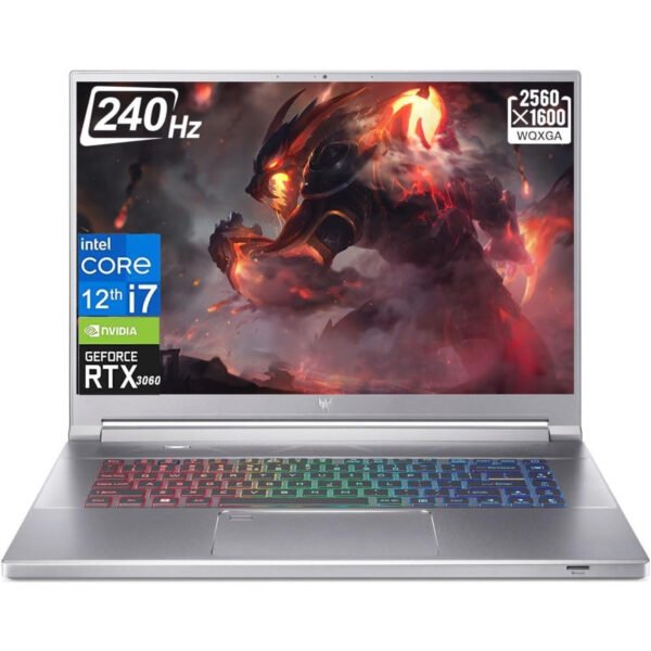 Acer Predator Triton Gaming Laptop, 16" WQXGA 240Hz Display, 12th Gen Intel Core I7 12700H, NVIDIA GeForce RTX 3060, 32GB DDR5 RAM, 1TB SSD, Backlit Keyboard, Wifi 6, Windows 11 Home, With Multifunctional Cleaning Brush - Image 2